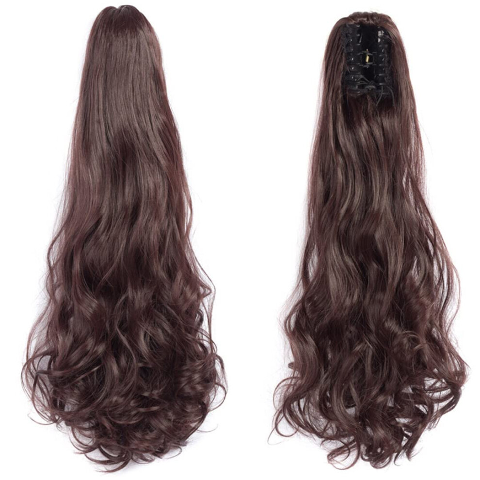 Clip In Hair Extensions Wavy Synthetic Ponytail Hairpiece 22 Inch SH88 99J Black Brown Blonde