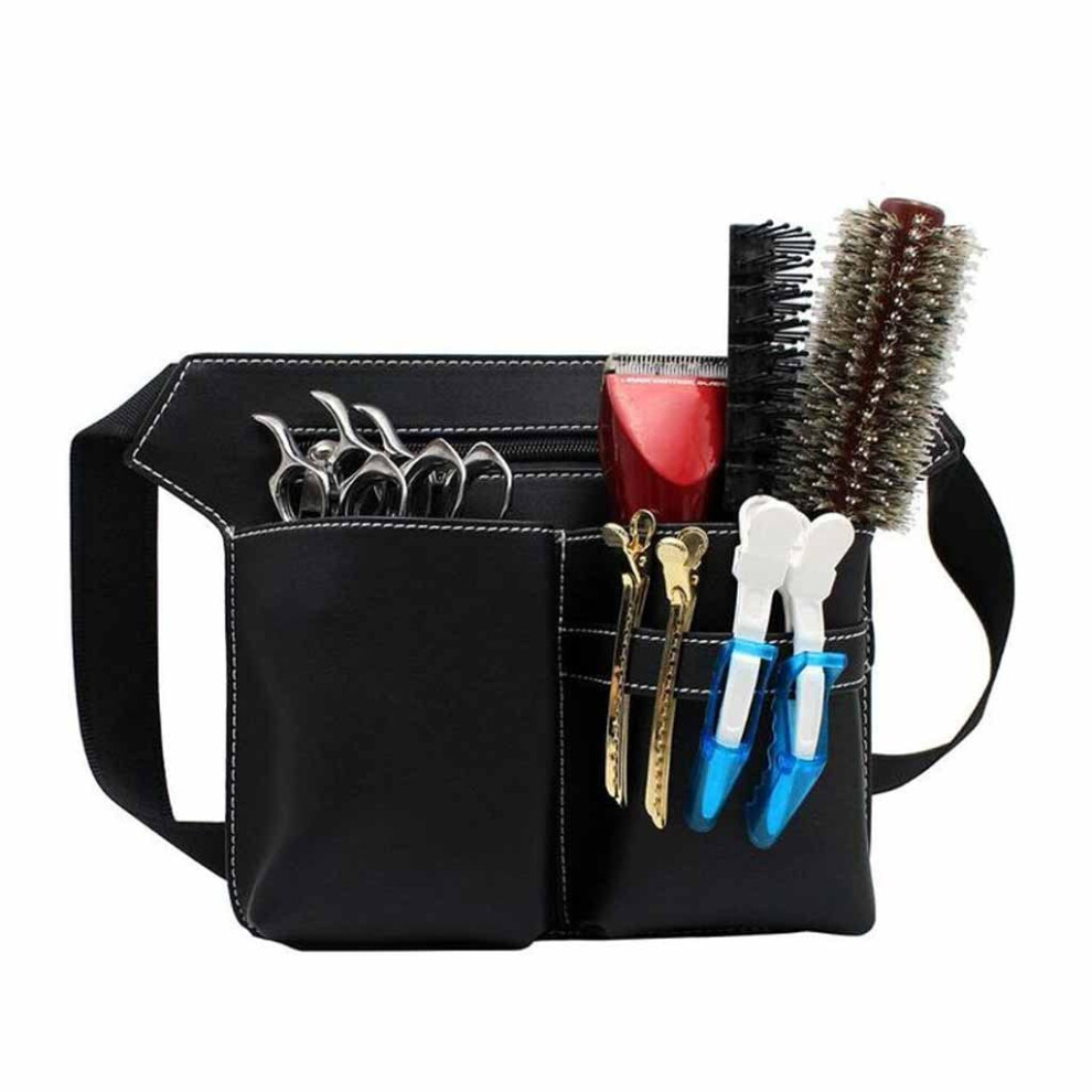Professional Barber Scissors Bag PU Leather Hairdressing Tool Pouch with Maximum Tool Capacity