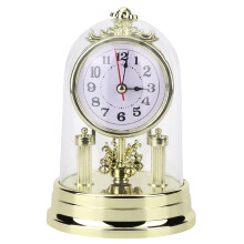 Vintage Mantel Clock with Silent NonTicking Operation, Retro Round Farmhouse Desk Decor