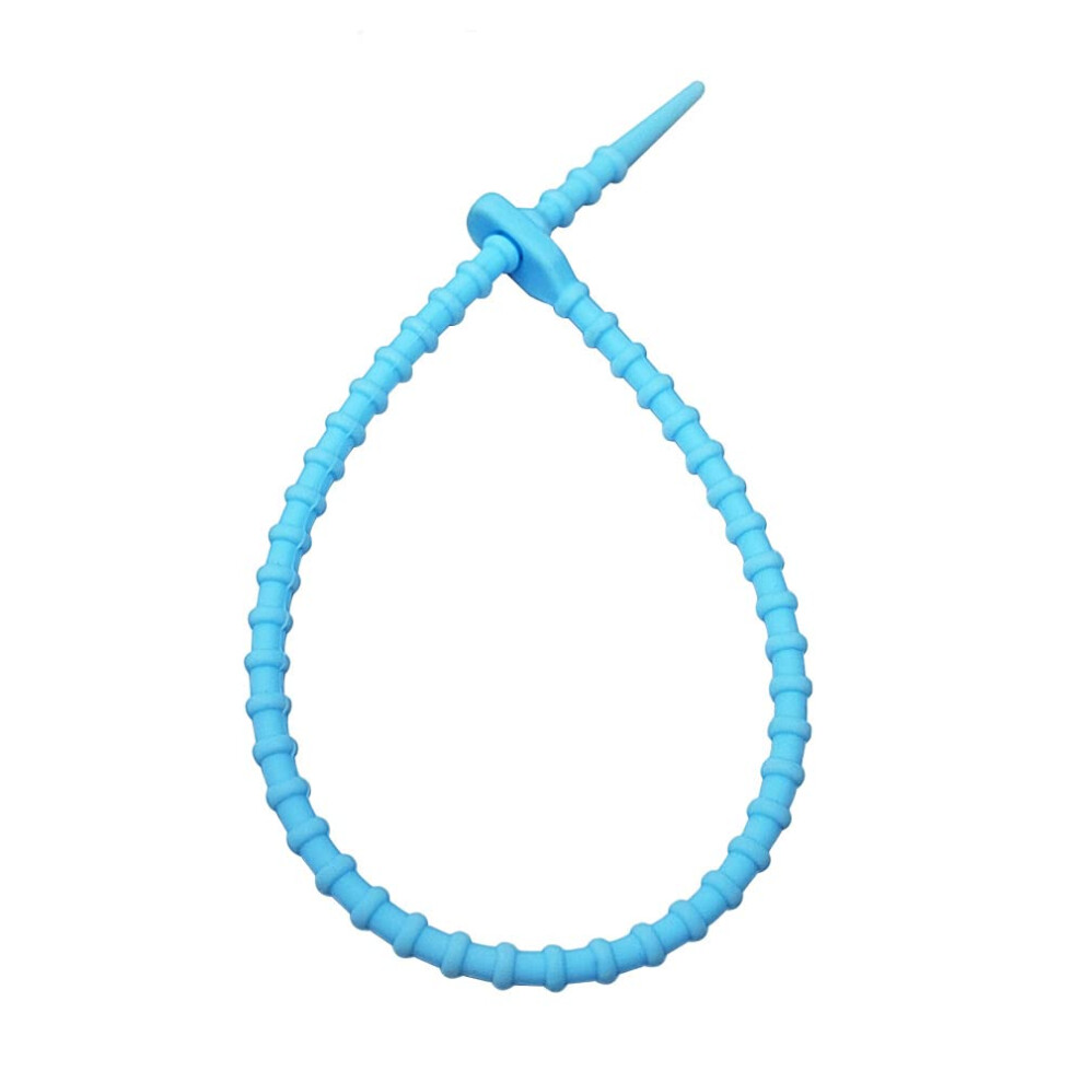 100Pcs 7.08 Inch Silicone Tag Fastener Loop Ties, Durable Tool Design For Retail Clothing And Craft Shows 9164114120045