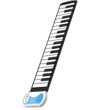 37 Key Portable Roll Up Electronic Piano with Speaker, 8 Tones, Recording and Soft Silicone Keys
