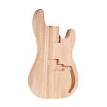 Unfinished Electric Bass Guitar Body for Fender Precision Bass Style DIY Build with Pre‑Drilled Sandalwood Finish