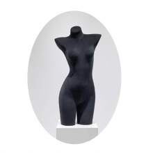 Female Dress Form Mannequin Torso with Stand for Retail Lingerie and Clothing Display, Black 40x60x89cm