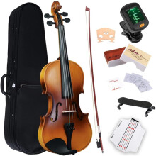 1/2 Size Beginner Violin Set with Tuner, Warm Balanced Sound and Enhanced Resonant Tone