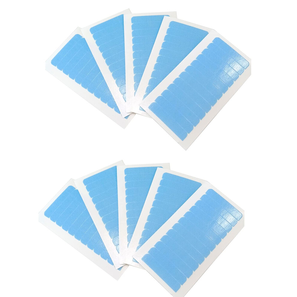 Unisex Blue Hair Extension Tape Tabs 120Pcs Double Sided Wig Adhesive Tape Longlasting Waterproof Hold