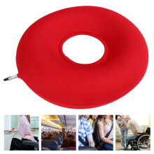 Cuscino Gonfiabile a Forma di Fetta di Ciambella per il Sollievo delle Piaghe da Decubito, Rosso, Diametro 35cm