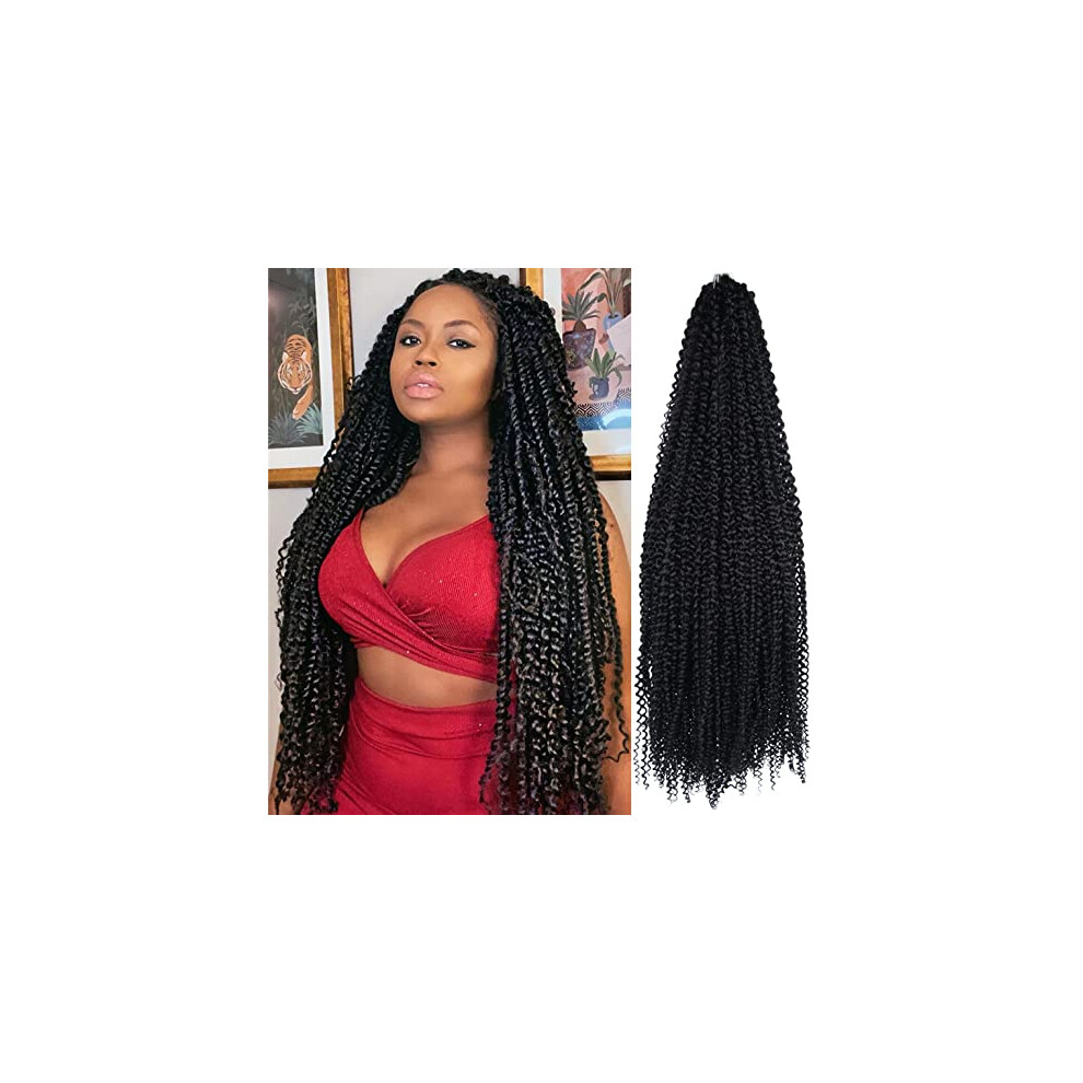 Unisex Passion Twist Crochet Hair 30 Inch Ombre Water Wave Braiding Hair 7 Packs With Natural Curl