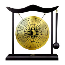 Feng Shui Brass Gong with Deep Resonant Tone for Meditation and Home Decor, Elegant Zen Table Gong