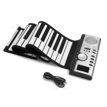 61 Key Roll Up Piano Keyboard with LCD Display, Silicone Keys, Builtin Speaker, 128 Tones