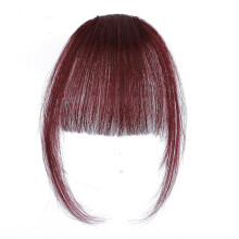 Clip In Bangs Human Hair Bangs for Women Natural Blend Reusable Heat Friendly with Turquoise Roller