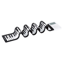 88 Key Roll Up Piano Keyboard with Bluetooth, Rechargeable Battery and 4.3Inch LCD Display (White)