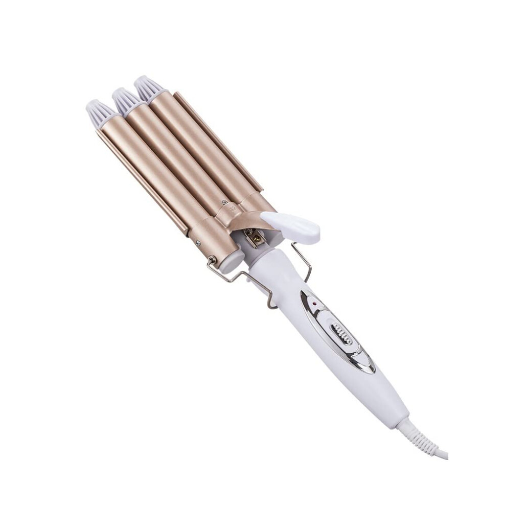 Triple Barrel Curling Iron 25mm Ceramic Hair Waver for Beach Waves with Fast Heating and Glove
