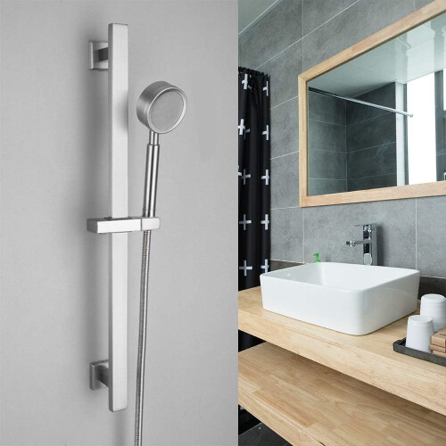 Adjustable Wall Mounted Shower Head Holder with 360 Rotation Chrome ABS Handheld Bracket 1