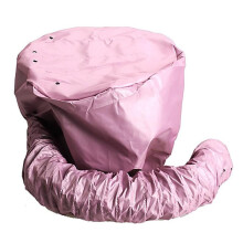 Bonnet Hair Dryer Attachment with Adjustable Strap, Pink Soft Hood Cap for Deep Conditioning at Home