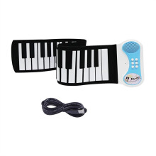 Portable Piano Keyboard 37 Key Roll Up Design with Builtin Speaker and 8 Tone Variations
