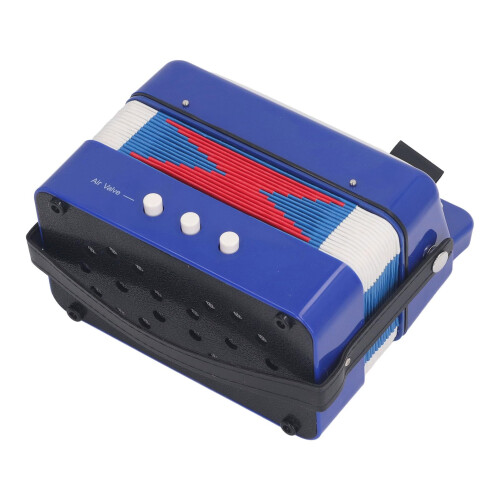 Kids Accordion for Beginners Blue, Easy Learning Button Design, Durable Bellows and Secure Strap 1