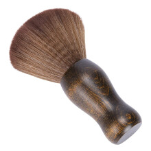 Barber Neck Duster Brush with Soft SkinFriendly Bristles and Ergonomic Wooden Handle, 16x4cm Brown
