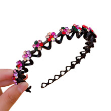 Korean Style Rhinestone Headband Shiny Multicolor Hair Accessories Durable Plastic for Daily Wear
