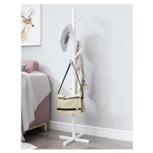 Coat Rack Wooden Freestanding Coat Stand with 8 Hooks for Hallway Easy Assembly 158x45cm OneColor