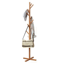 Coat Rack Freestanding Wooden Coat Stand 8 Hook Storage 158cm Tall for Hallway Hats and Coats