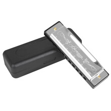 DGFJY 10 Hole Harmonica Key of C, ColorCoded Blues Mouth Organ with Accurate Tones and Gift Box