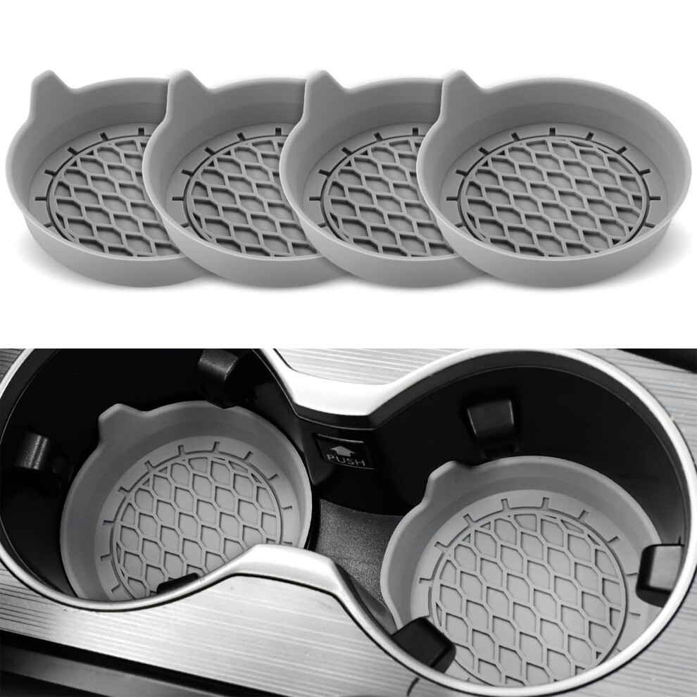 Cup Holder Coasters Set For Porsche Macan, Nonslip Waterproof Car Interior Accessories, Grey 9164114132567