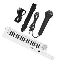 37 Key Electronic Keyboard Piano with Microphone, GuitarShaped Design, BeginnerFriendly Keys
