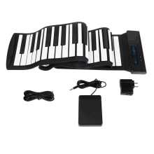 88 Key Portable Electronic Piano Roll Up Keyboard with 128 Sounds USB and Sustain Pedal for Travel