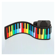 37 Key Roll Up Piano with Speakers, Foldable Portable Electronic Keyboard with Realistic Silicone Keys