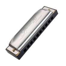 Bb Key Diatonic Harmonica 10 Hole Brass Reed Warm Clear Tone Beginner Harp with Case