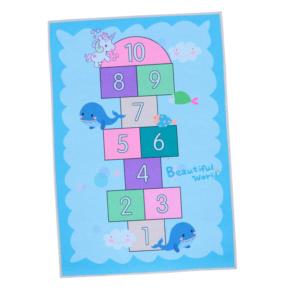 Kids Playroom Rug Non Slip Hopscotch Play Mat Indoor Outdoor Use Educational Nursery Carpet