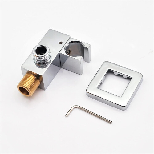 Shower Head Holder Brass Wall Mount Electroplated Bathroom Bracket for Drill Installation 1