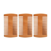 Grooming Tools for Men, Dual Action Fine & Coarse Teeth Beard Comb, Wooden Handle Soft Elastic Brush for Beard Care (3Pcs)