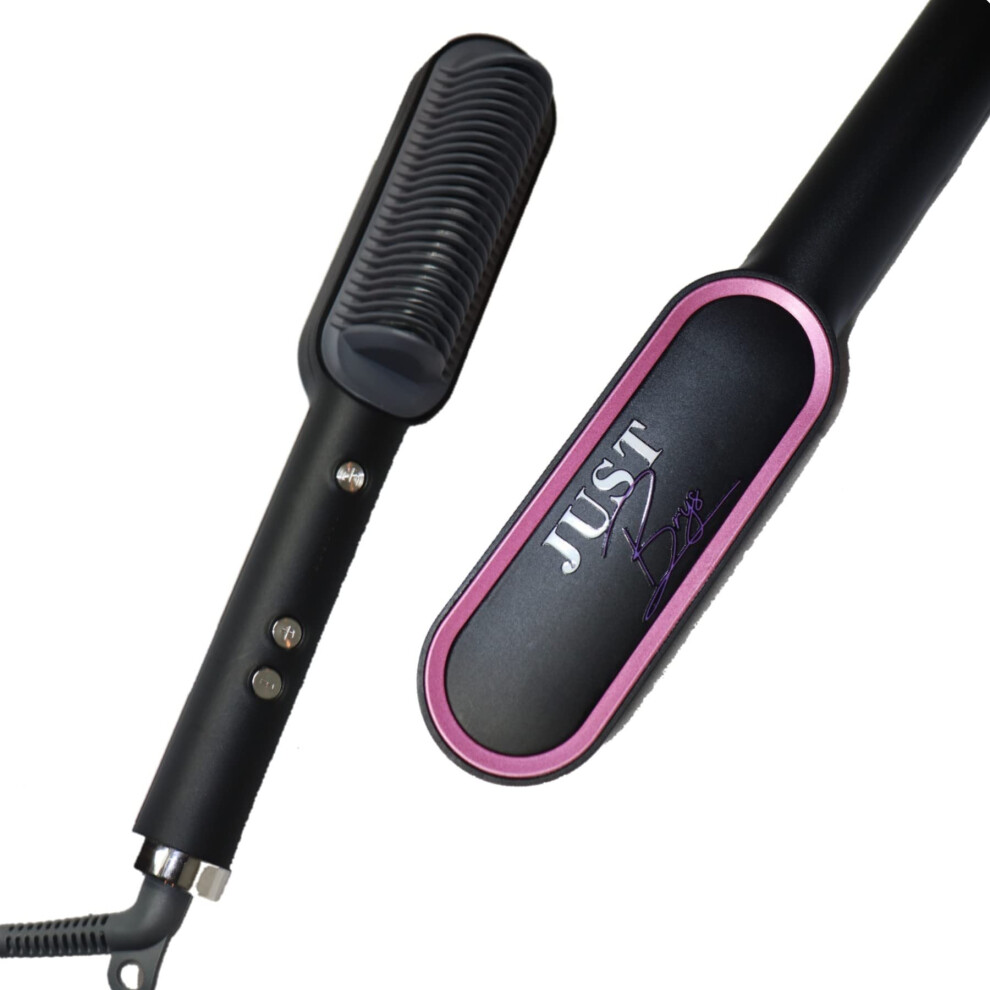 Hair Straightener Brush with Ceramic Ionic Fast Heating, 5 Heat Levels, AntiScald for All Hair Types