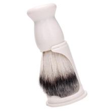 Shaving Brush and Beard Brush with Stand for Men, Hair Salon Duster, Gentle Massage, White