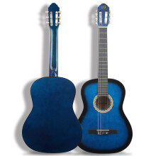 38 Inch Classical Acoustic Guitar for Adults Blue Basswood Body Smooth Glossy Finish