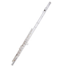 Silver Plated C Key Flute 16 Open Holes with E Key, Bright Clear Tone and Smooth Key Action