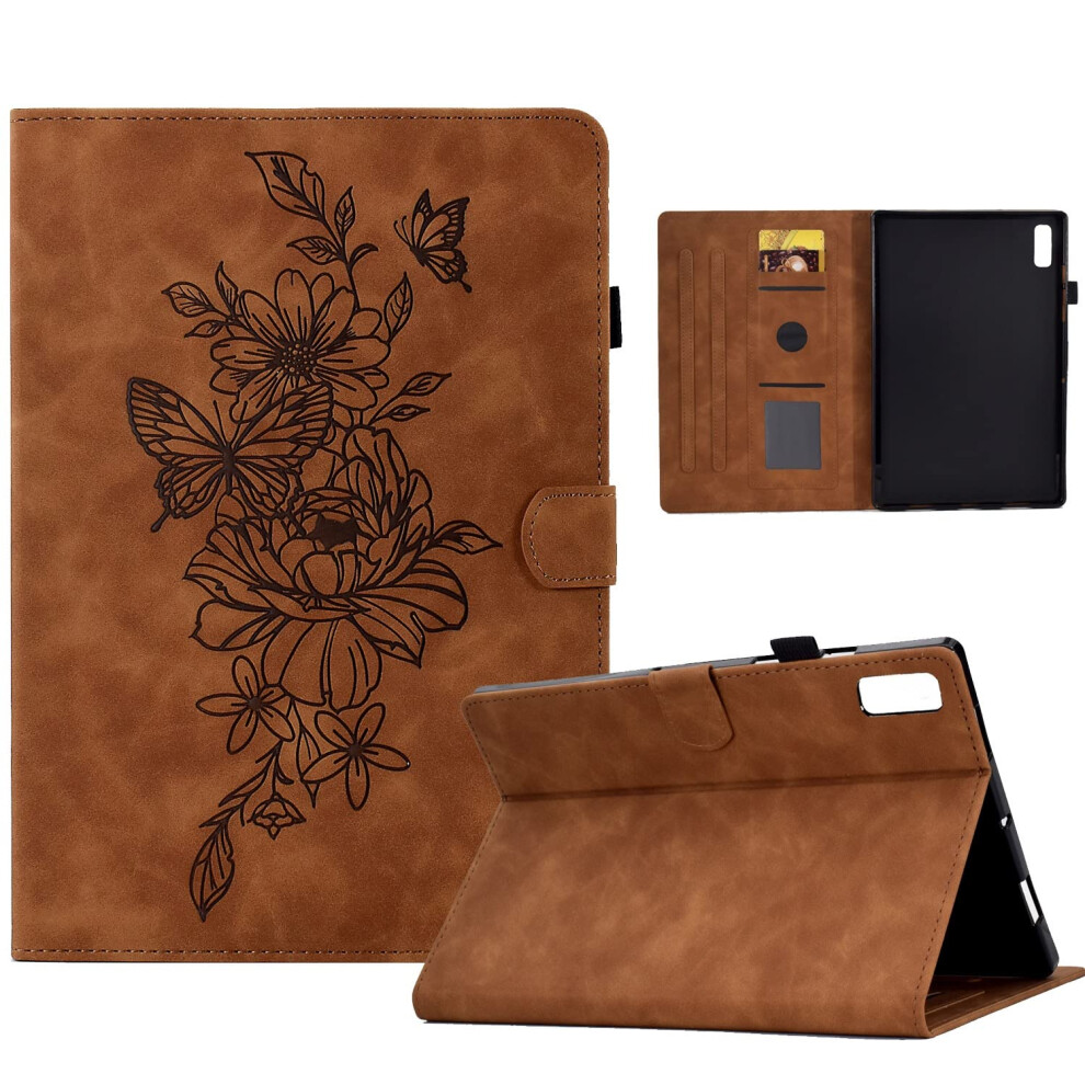 Case For Lenovo Tab M9 2023 Pu Leather Magnetic Lock Cover With Stand Shockproof Protection Brown 9174973419105