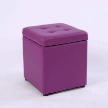 Storage Ottoman with PU Leather Upholstery, NonSlip Mat, Rectangular Footstool with Sponge Seat for Living Room