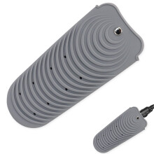 Heat Resistant Silicone Mat Pouch for Hair Straightener with NonSlip Texture, Grey Travel Cover