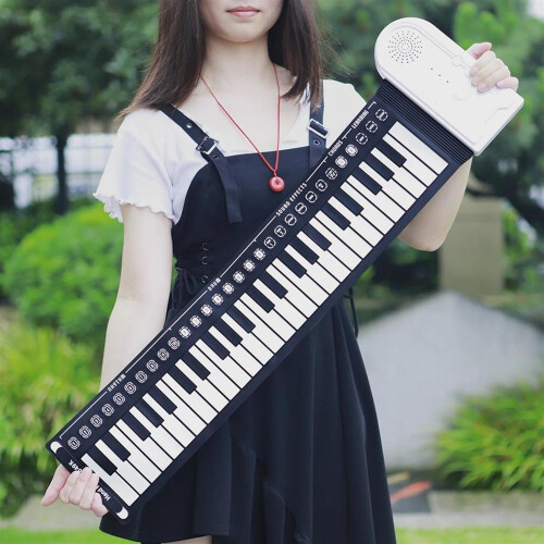 49 Keys Foldable Electronic Piano Keyboard with Realistic Key Touch and MultiLevel Rhythm Control 2