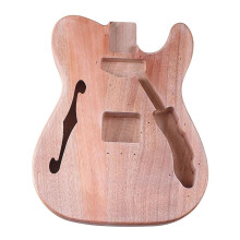 Electric Guitar Body Kit Okoume Wood TL Style with F Hole for DIY Custom Builds Unfinished