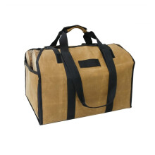 Canvas Firewood Carrier Bag for Camping, Outdoor Log Storage and Wood Transport