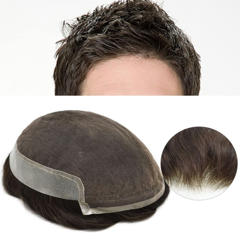 Unisex Light Mens Toupee French Lace Hairpiece With Natural Hairline Breathable Lace Base Ash Blonde 8X10