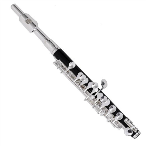 Cupronickel Piccolo Flute C Key Half Size Silver Plated for Beginners with Carry Case