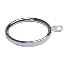 Curtain Rings Set of 10 Chrome Plated Metal 1.8 Inch Eyelet Hooks for Drapes and Shower Curtains