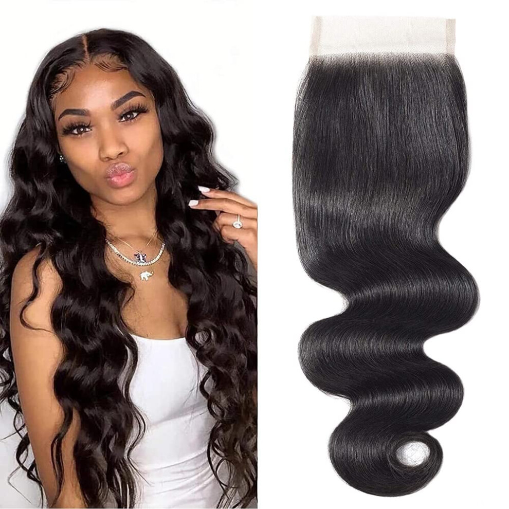 Unisex Pre Plucked Body Wave Human Hair Lace Frontal Closure With Baby Hair And Natural Hairline