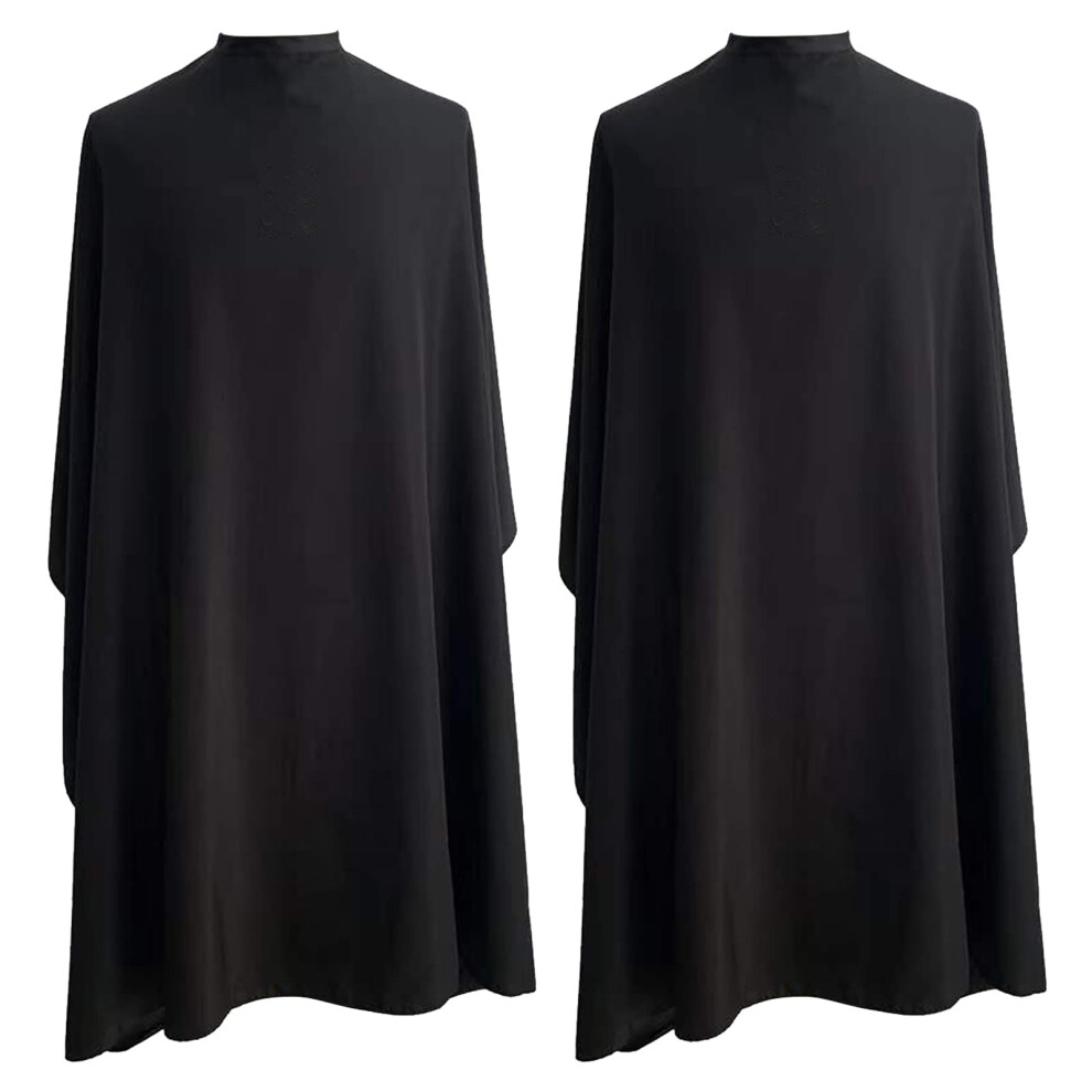 Professional Barber Cape Duo Pack, Waterproof Hair Cutting Cape with Adjustable Snap Closure, 63x55 Inch