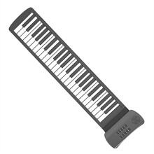 49 Keys Roll Up Piano Keyboard with Builtin Stereo Speaker, Foldable Silicone Design, Headphone Output