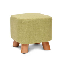 Ottoman Foot Stool with Soft Sponge Cushion, Small Green Footrest Ottoman for Living Room, Wooden Legs